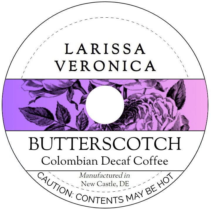 Butterscotch Colombian Decaf Coffee (Single Serve K-Cup Pods) (Gourmet, Naturally Flavored, Whole Coffee Beans) (12 pods, ZIN: 571644)