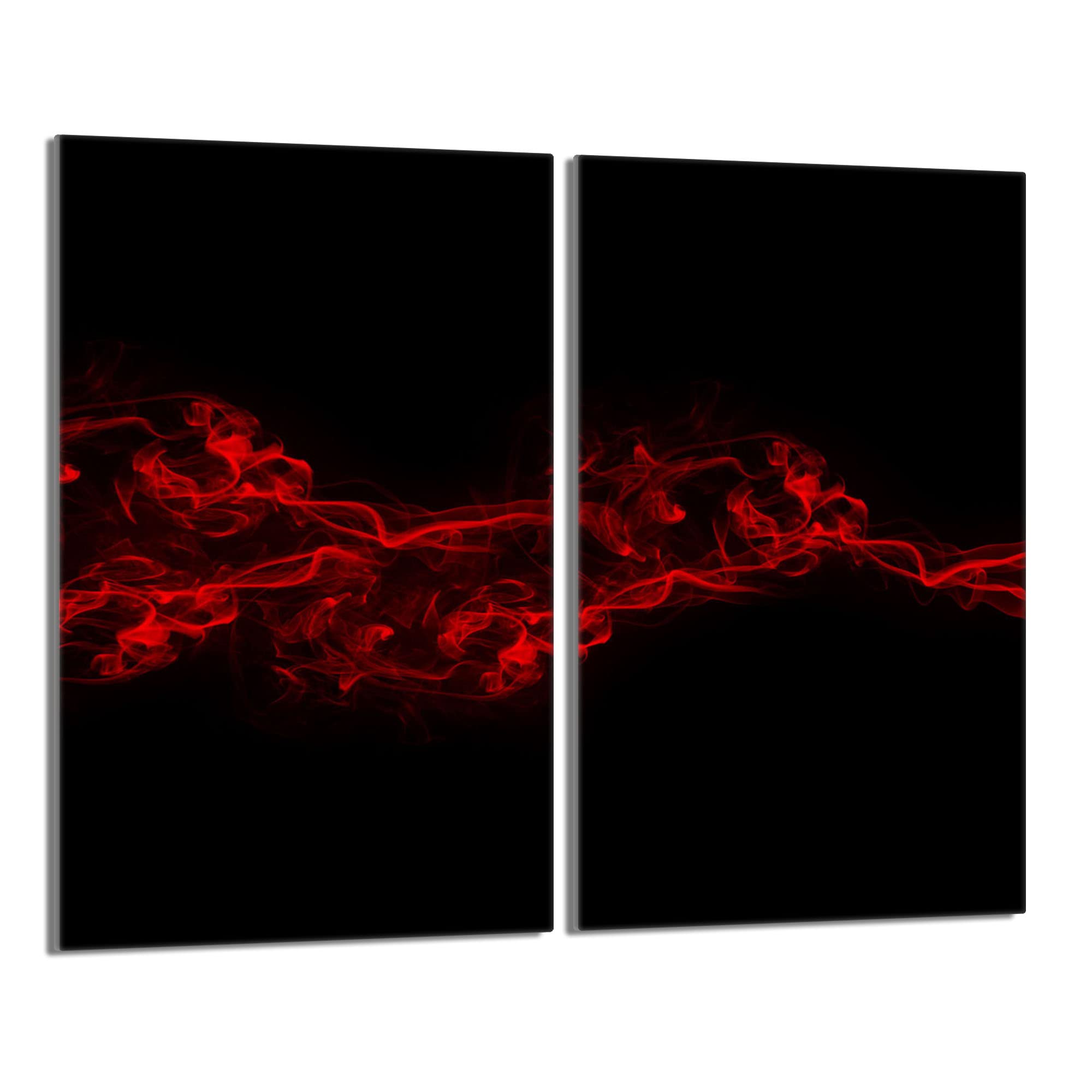 Tabla de cortar decorativa de cristal templado y cubre vitro, Placa protectora de vitrocerámica 30 x 52 cm 2 piezas, para inducción, protección contra salpicaduras, decoración, NEGRO