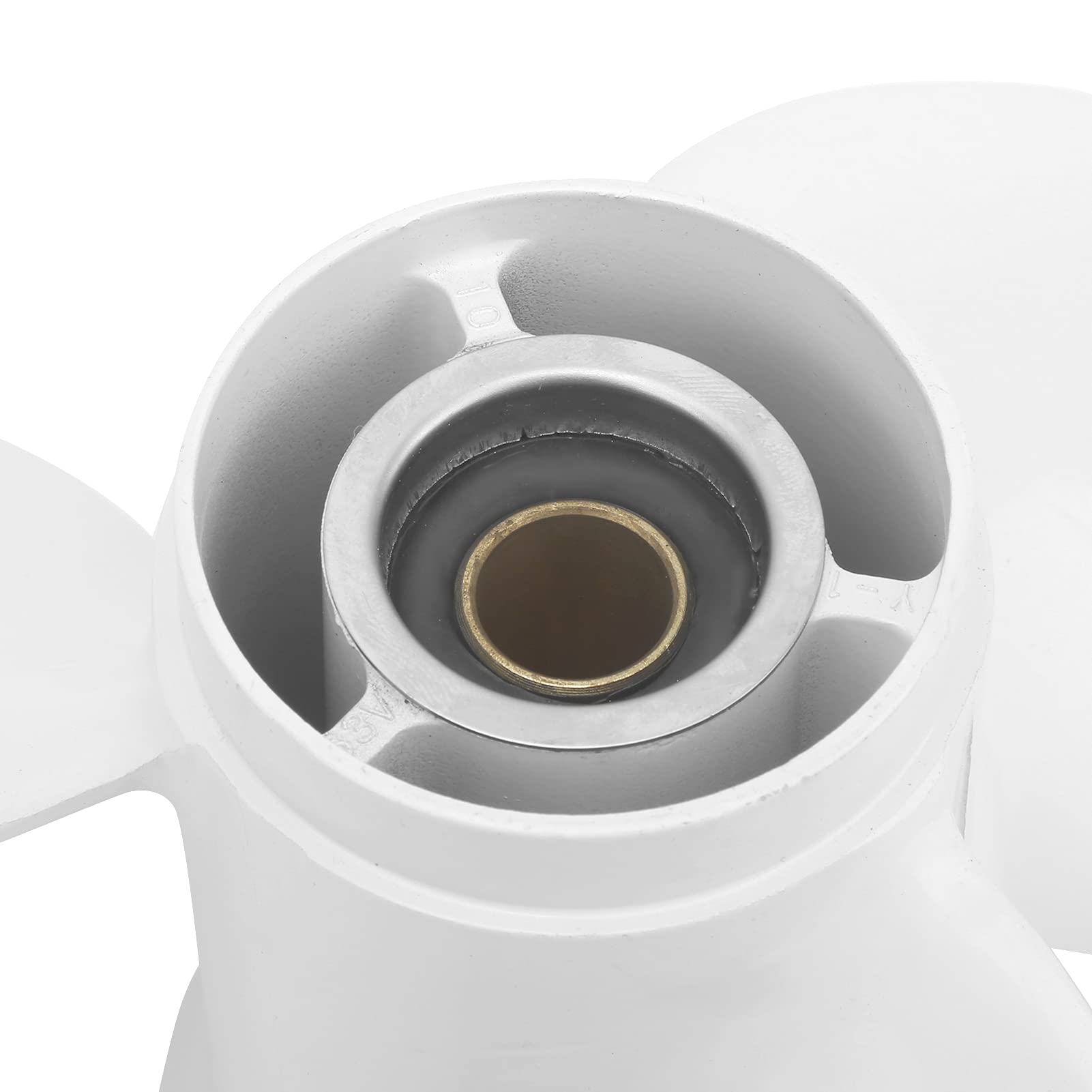 Hélice Fuera de Borda Qiilu Hélice Fueraborda 9‑1/4x10in 3 Palas 8 Dientes 63V‑45952‑00 Compatible con Fueraborda Yamaha 9,9/15 Hp