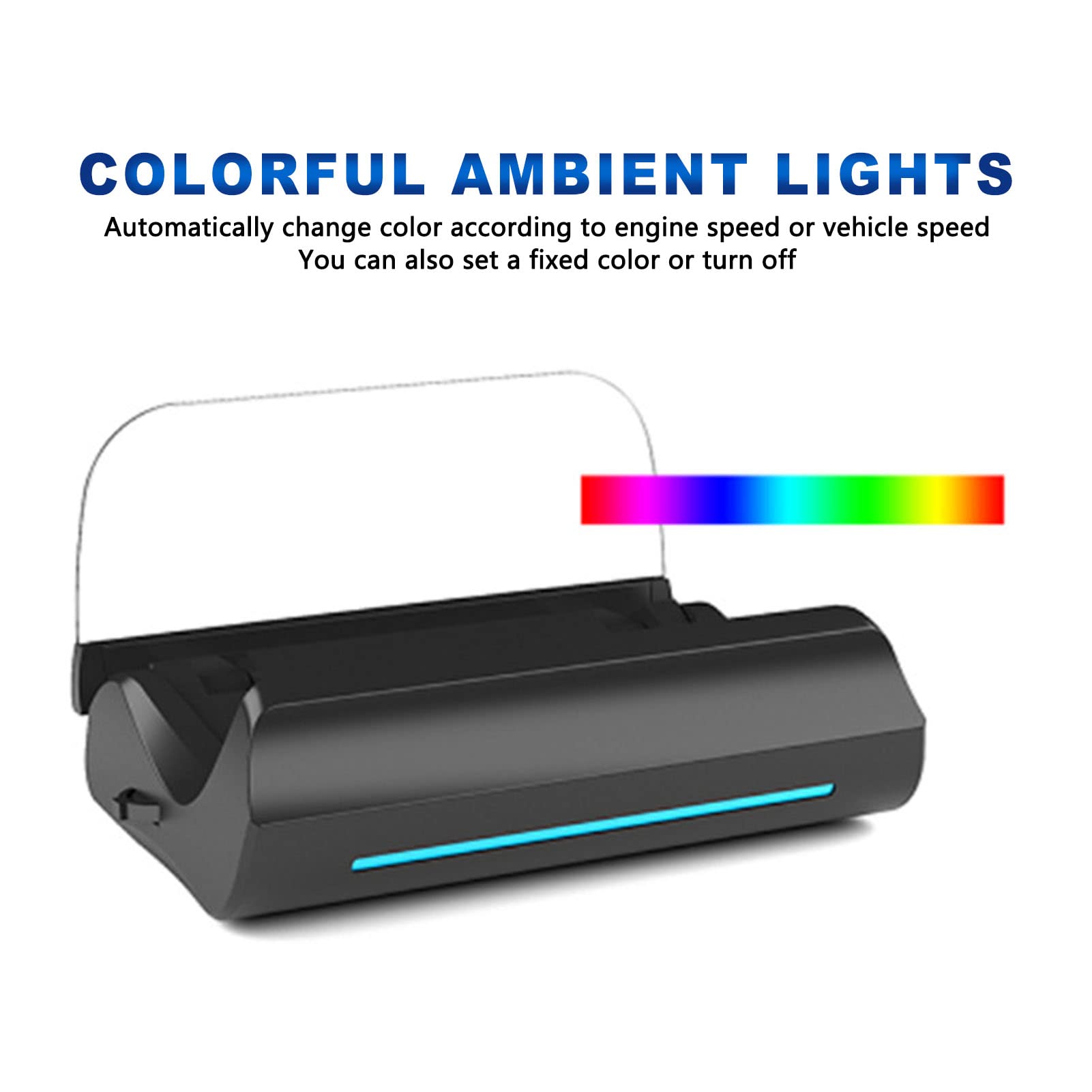 Aramox Wyświetlacz HUD do OBD2, 6 Trybów Wyświetlania z RGB Oświetleniem