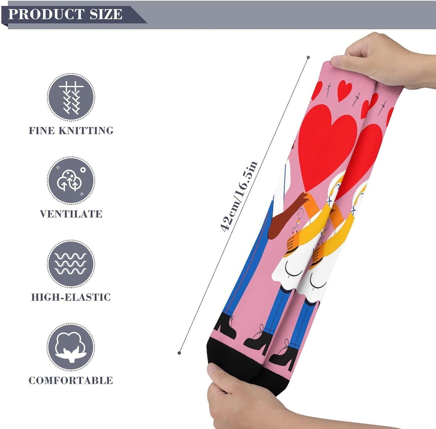 Lover’s Day Knee High Soccer Socks Moisture Wicking