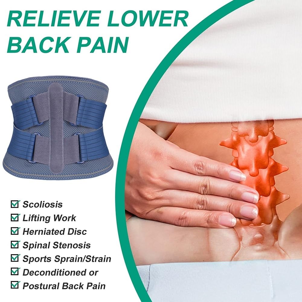 Faja Lumbar con 5 Soportes para aliviar el Dolor Lumbar, Faja Deportiva para la Cintura, Faja Reductora de Cintura, Faja Abdominal Unisex para Adelgazar y Fitness.