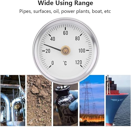 Miniatura 4 de Termómetro para interiores y exteriores, termómetro de pared grande, temperatura bimetálica IP55 0-120 para patio, piscina, cocina, jardín, pared y