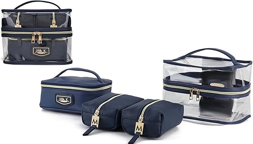 MKF 4PCS elegante bolsa de cosméticos portátil maquillaje viaje organizador caso, Emma Armada