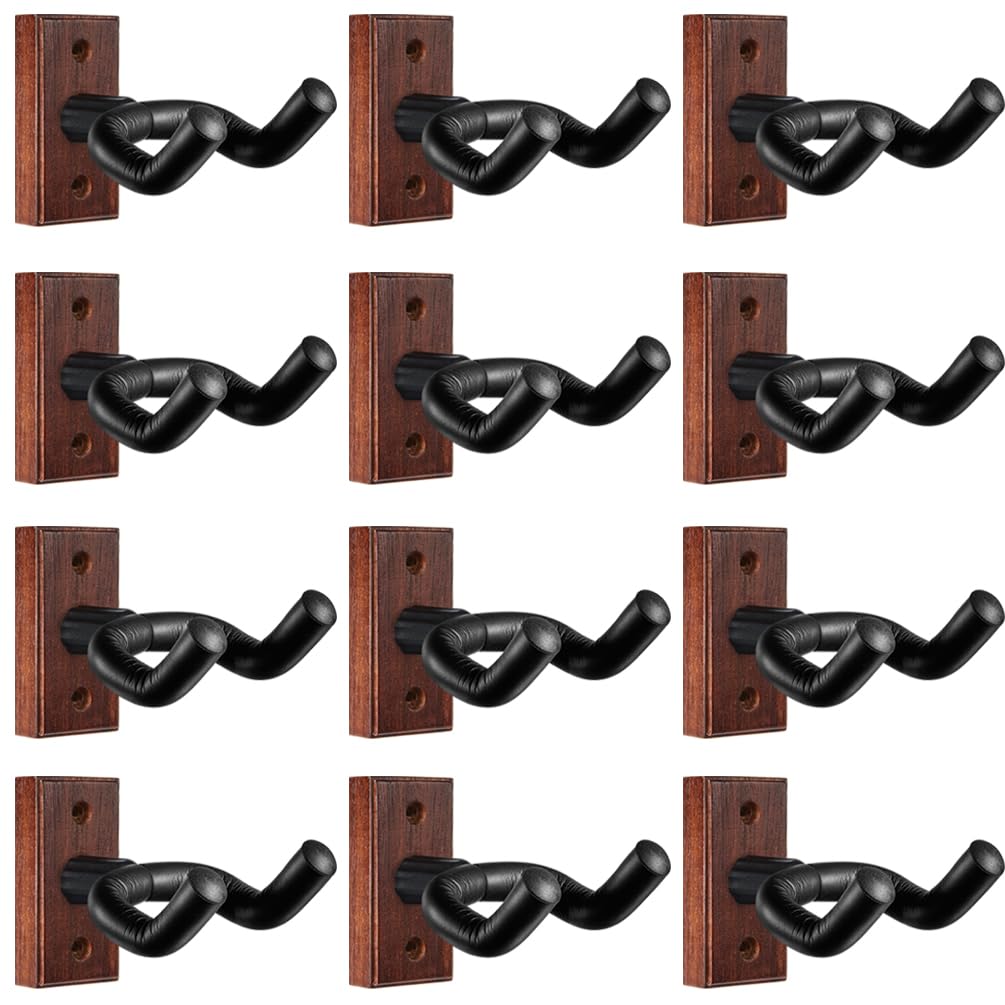 Support mural pour guitare en bois WOGOD - Lot de 12 pour basse et banjo