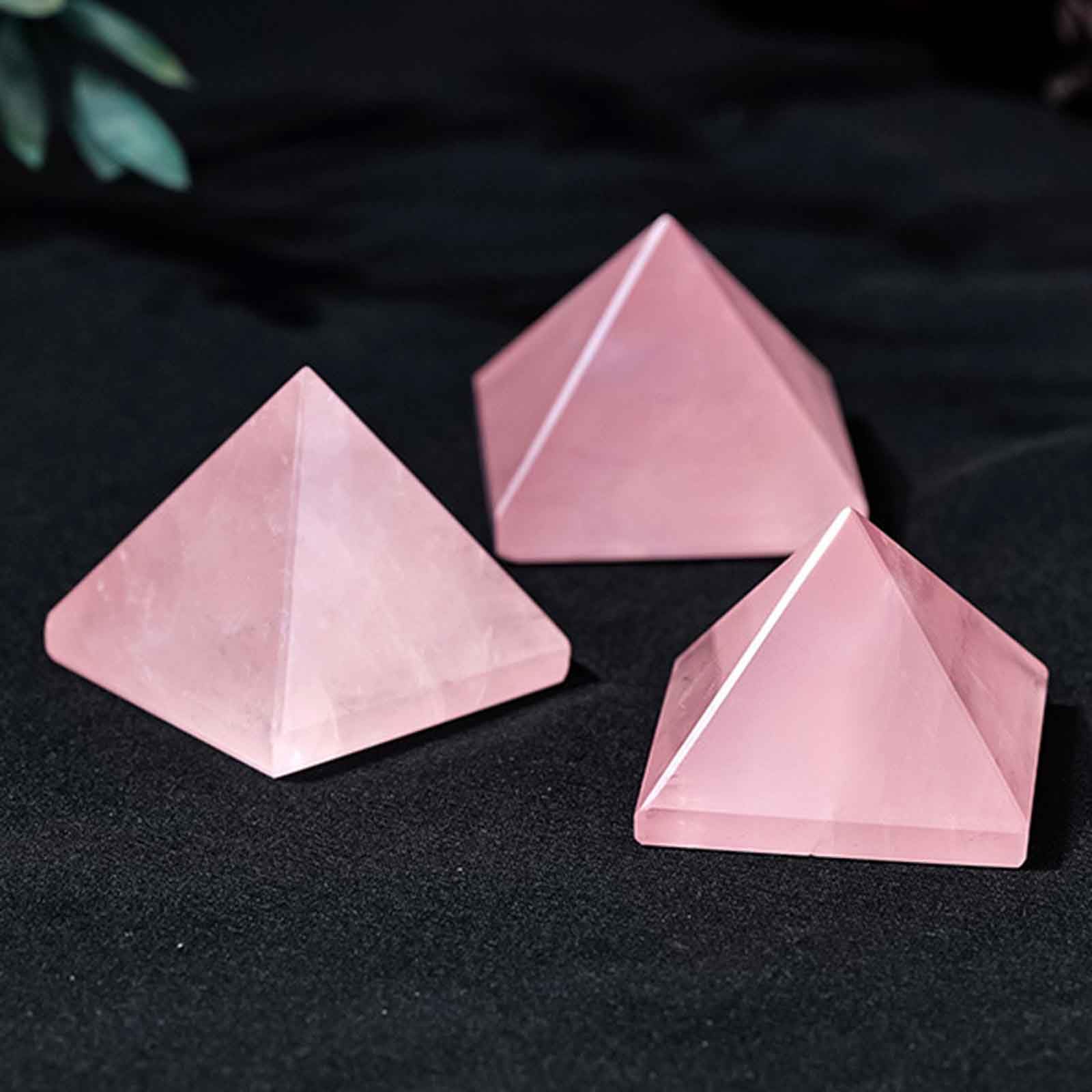 Pirámide de Piedras Preciosas curativas de Cristales de Cuarzo Rosa, Gran Figura piramidal de Piedra Natural para meditación, Reiki, Equilibrio de Chakras,6cm