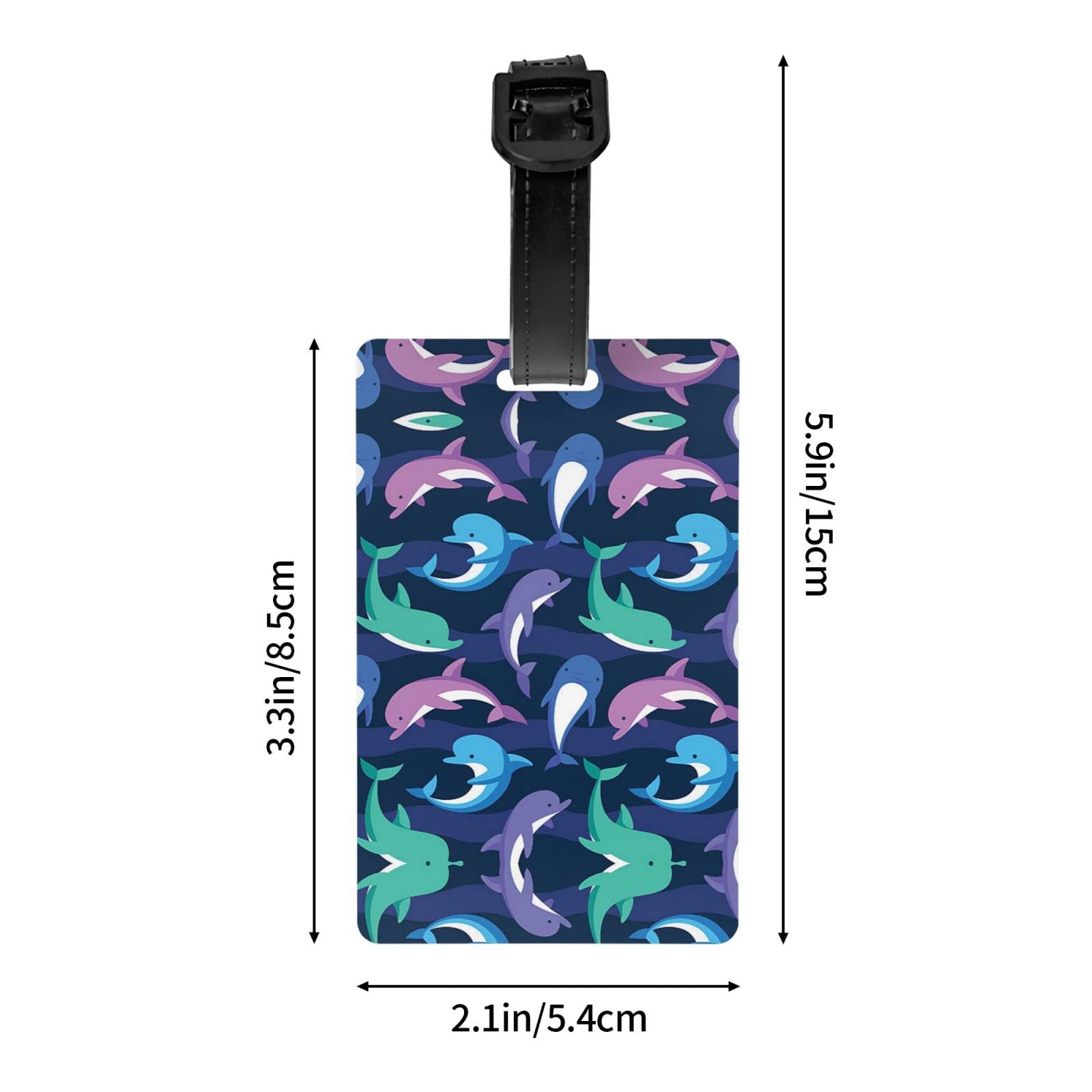 Dolfijn Print Labels voor Bagage Rugzak,Bagagelabels voor reizen,met Privacy Naam ID Labels