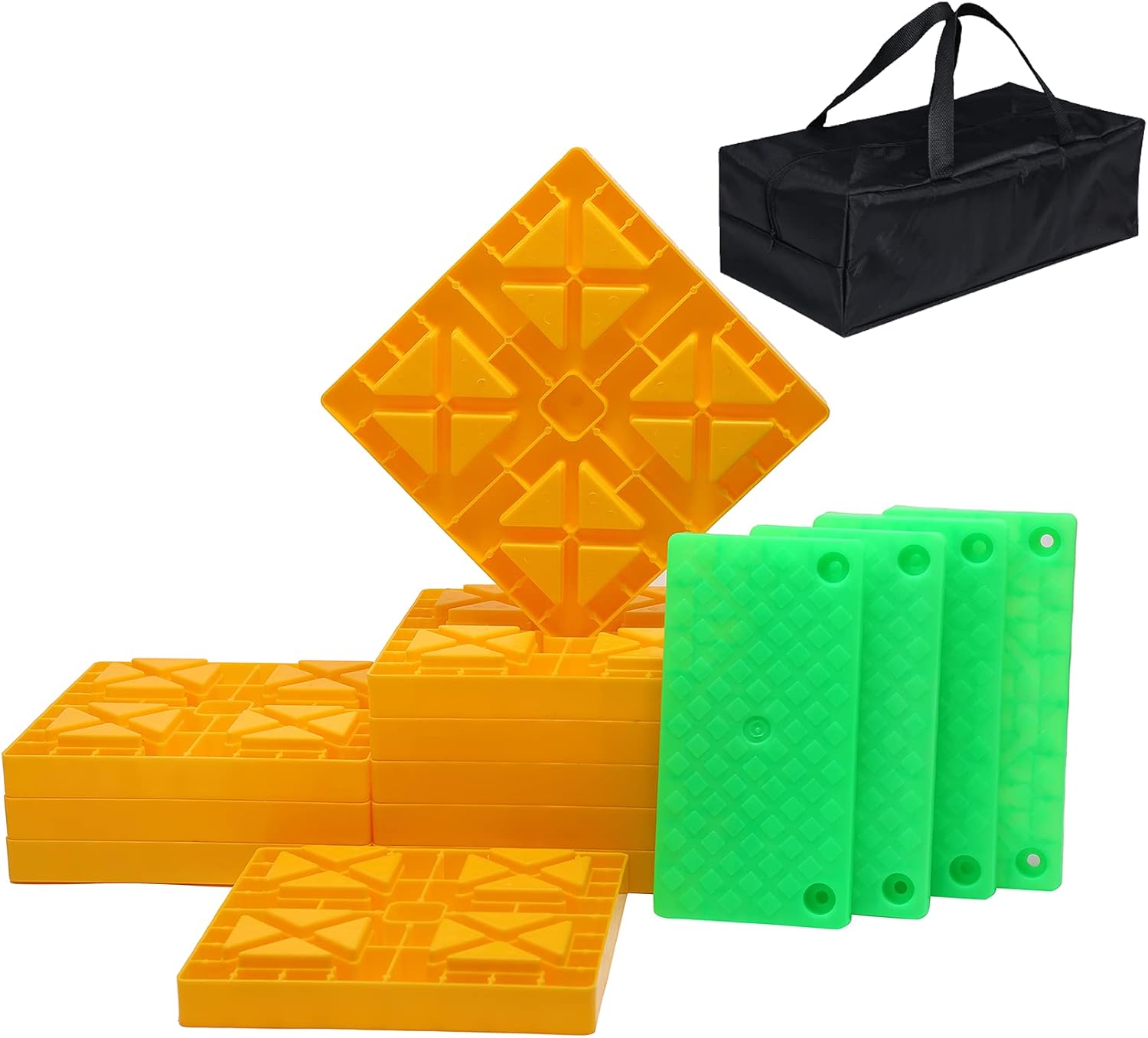 GarfatolRv RV Leveling Blocks with Glow in The Dark Ramp Heavy Duty Camper Leveling