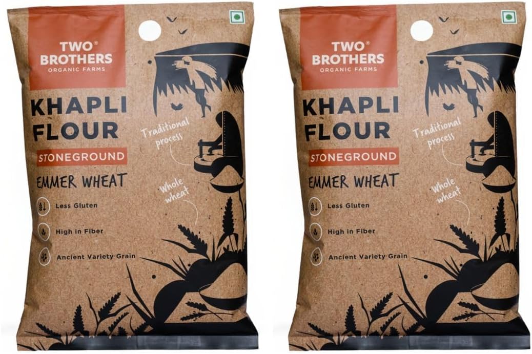 Two Brothers Organic Farms Khapli Atta (Emmer Long Wheat Flour), Stoneground - 10Kg