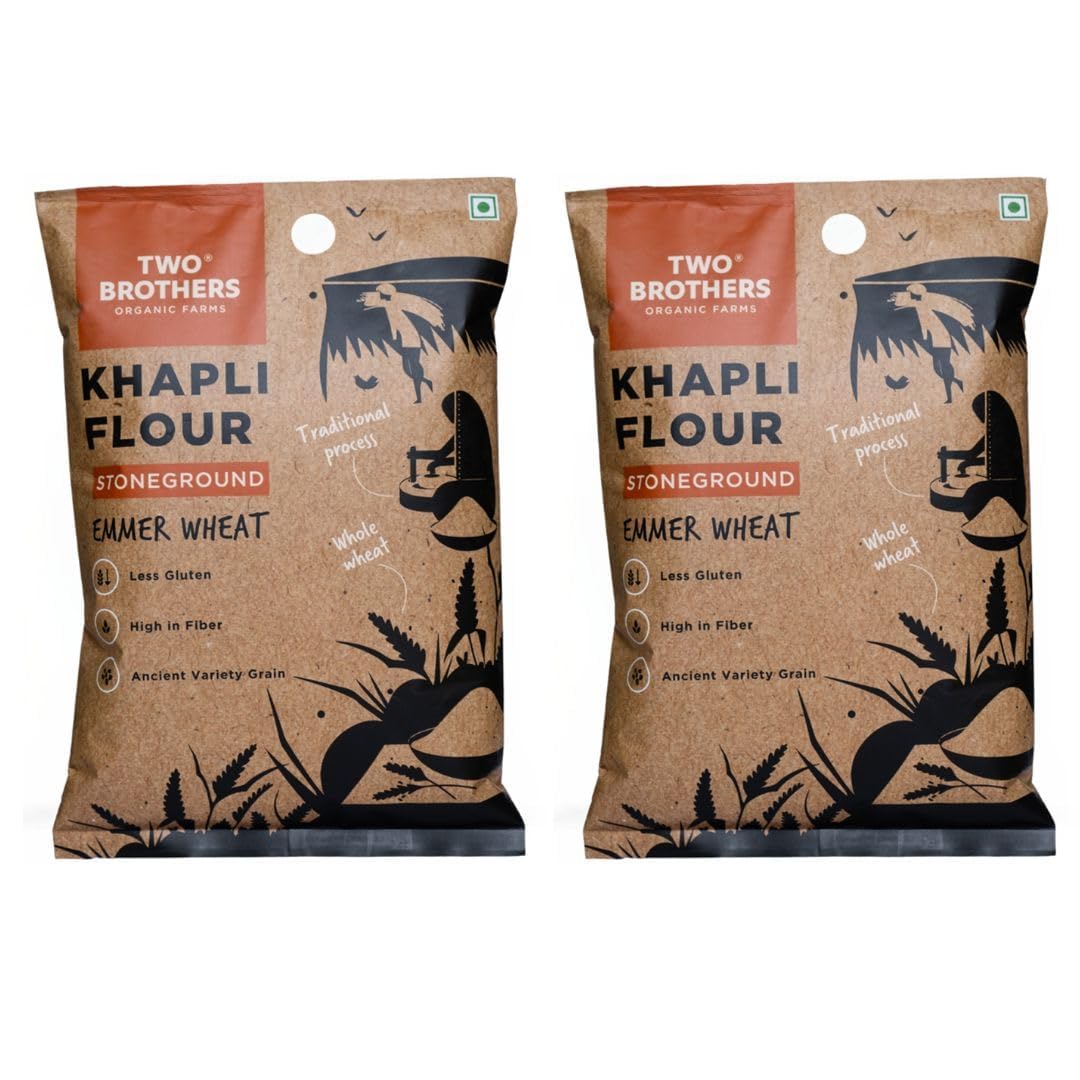 Two Brothers Organic Farms Khapli Atta (Emmer Long Wheat Flour), Stoneground - 10Kg