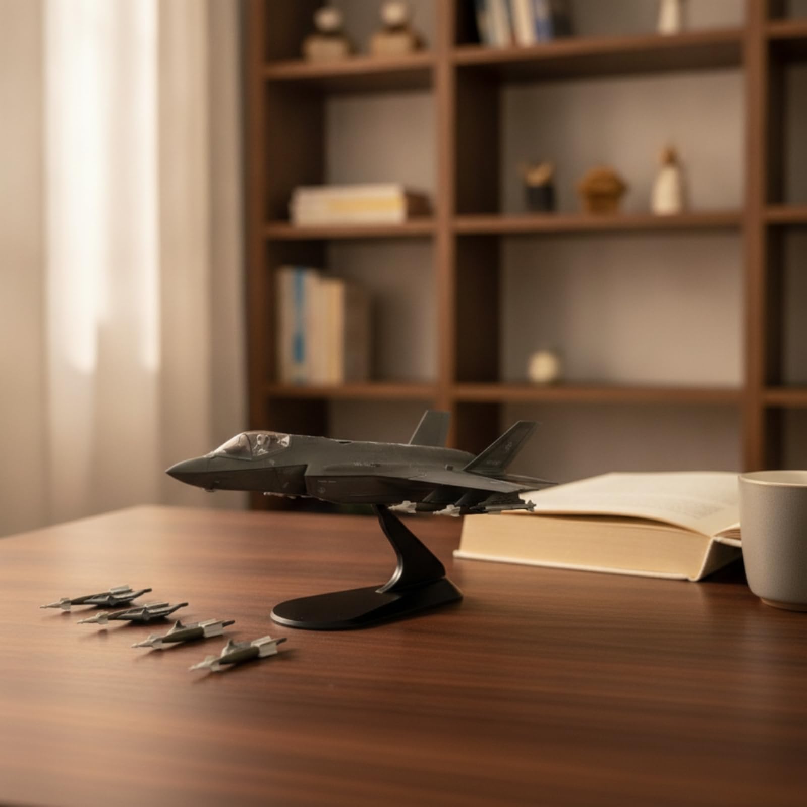 Aereo Statico F 35A Modello 1 72 Aereo da Caccia Jet Miniatura Maquette in Lega con Supporto Espositivo Profilo Rimovibili Adatto per Ufficio Collezione