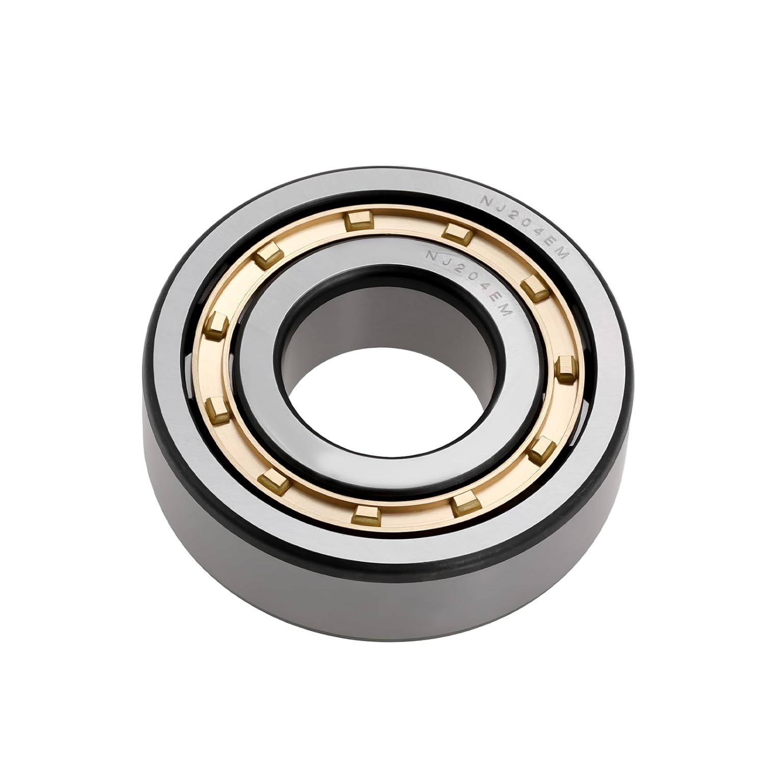 eMagTech Cylindrical Roller Bearing NJ204-E-M with Brass Cage 20x47x14mm for Industrial Machinery Machine Tool Equipment