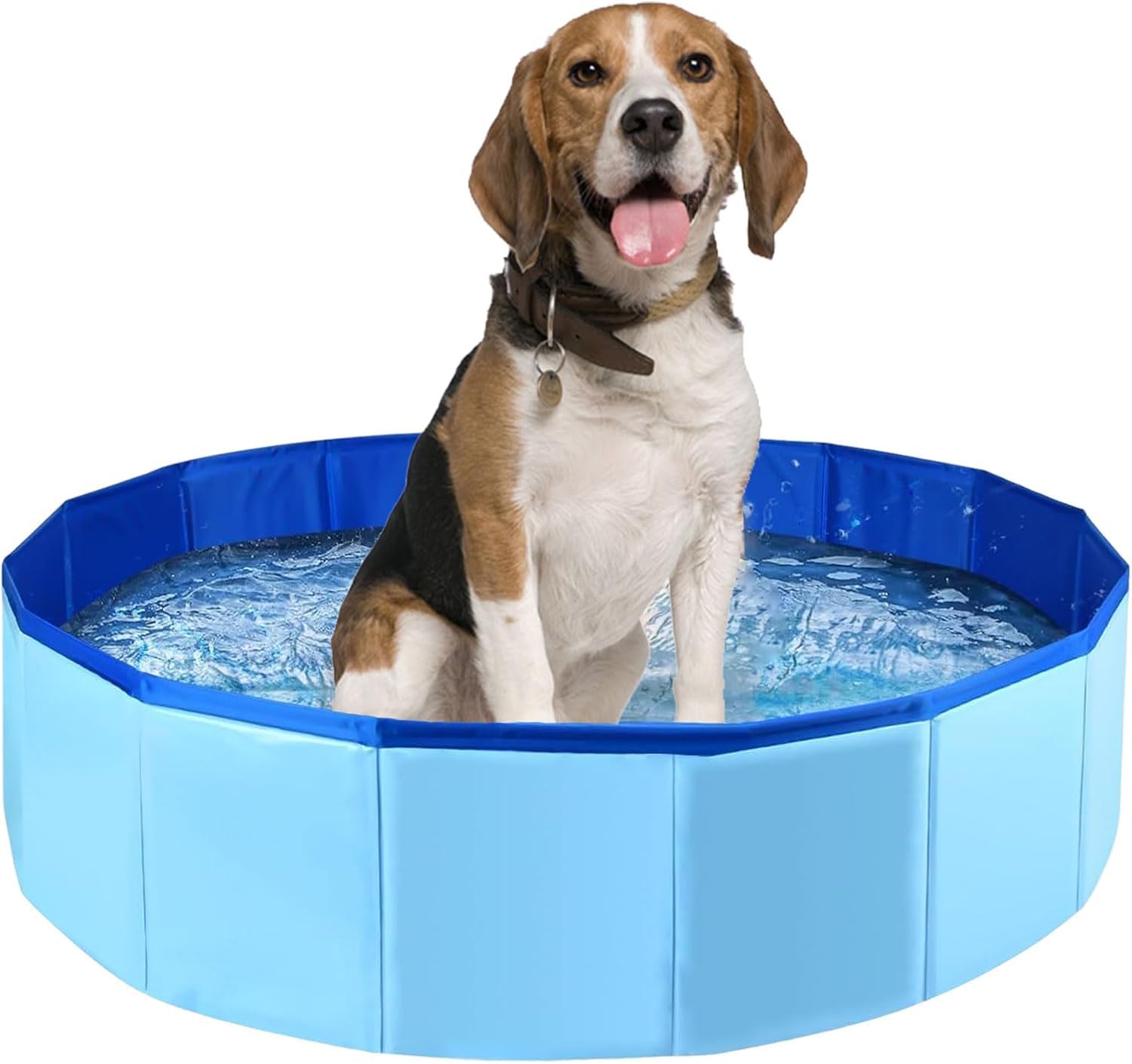 Foldable Dog Pool,Dog Paddling Pool,Puppy Cat Bathing Tub,For Pets in Garden Beach Backyard,30 * 10cm (Blue) — image 1