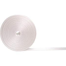 Devobunch Nylon Webbing Straps, 1 Inch Wide Heavy Duty Nylon Strap, Durable Flat Rope Webbing, 10 and 25 Yard Roll for Backpack Strapping, Tie-Down, Dog Leash, 18 Vibrant Colors (White, 10 Yard)