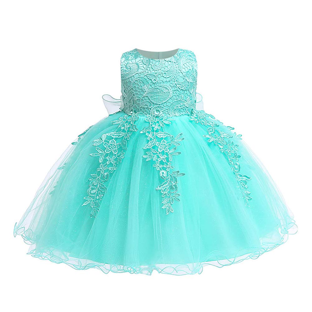 LZH Baby Girls Flower Wedding Dress Toddler Birthday Party Pageant Baptism Christening Tutu Gown Bowknot Dress — view 12