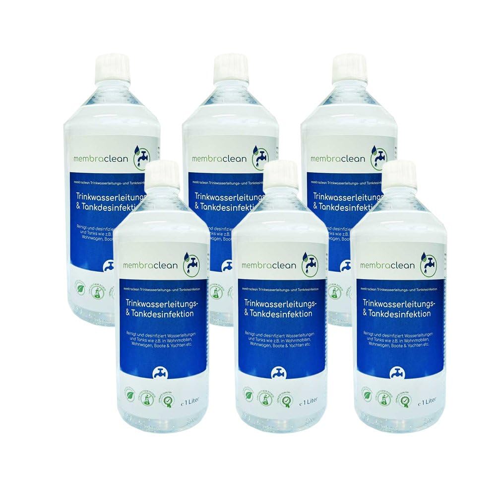6x 1 Liter membraclean Trinkwasserleitungs- und Tankdesinfektion