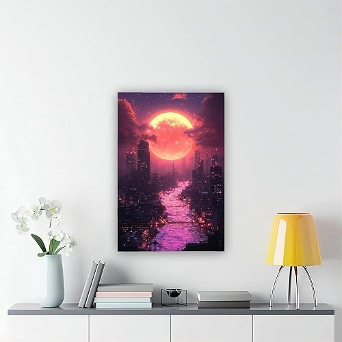 Miniatura 6 de ZMLIS Synthwave Retro Futurism Wall Art  Neon Vaporwave Poster for Gamer Room & Cyber Decor Canvas Poster Bedroom Decor Sports Landscape Office Room