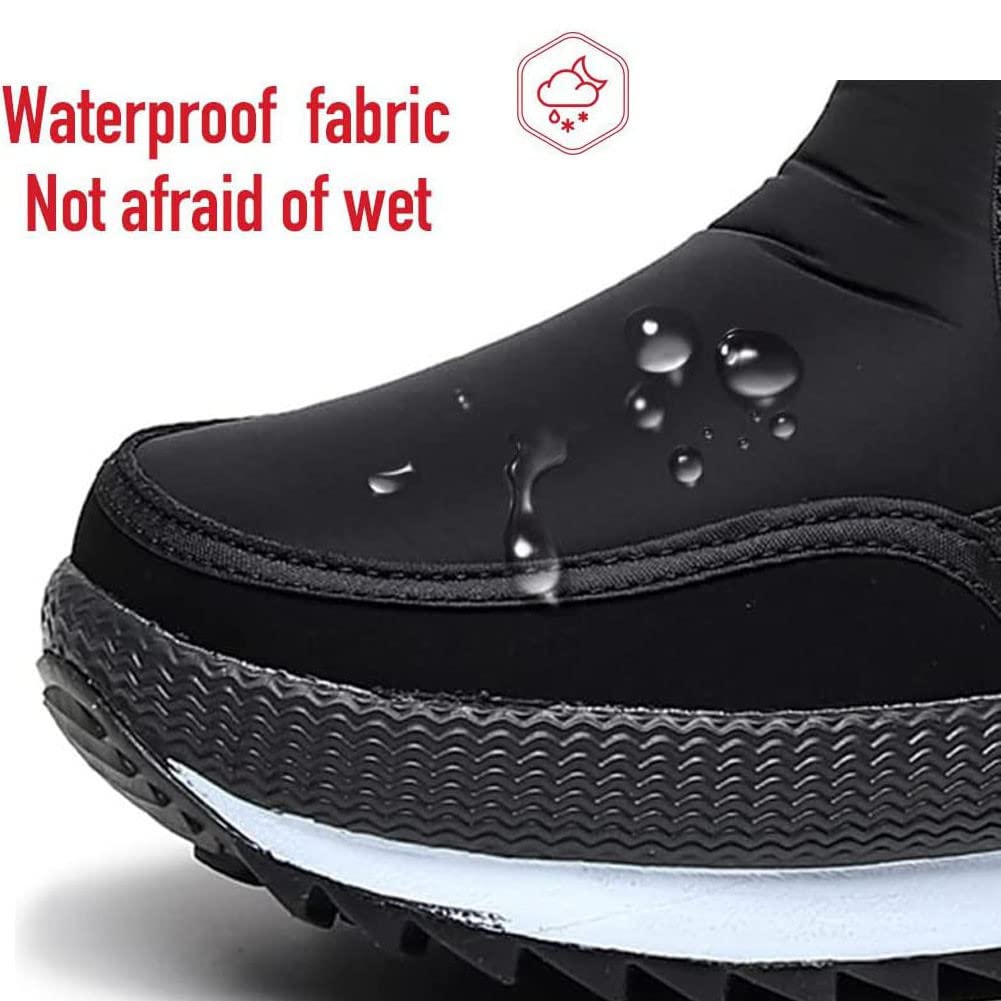 Winterstiefel Damen Schneestiefel mit Reißverschluss, Rot, EU Footwear Size System, Winter II Wasserdichter, Pelz gefüttert, frostig, warm, rutschfest, für Schnee, Komfort, Frauen, Snow Boots