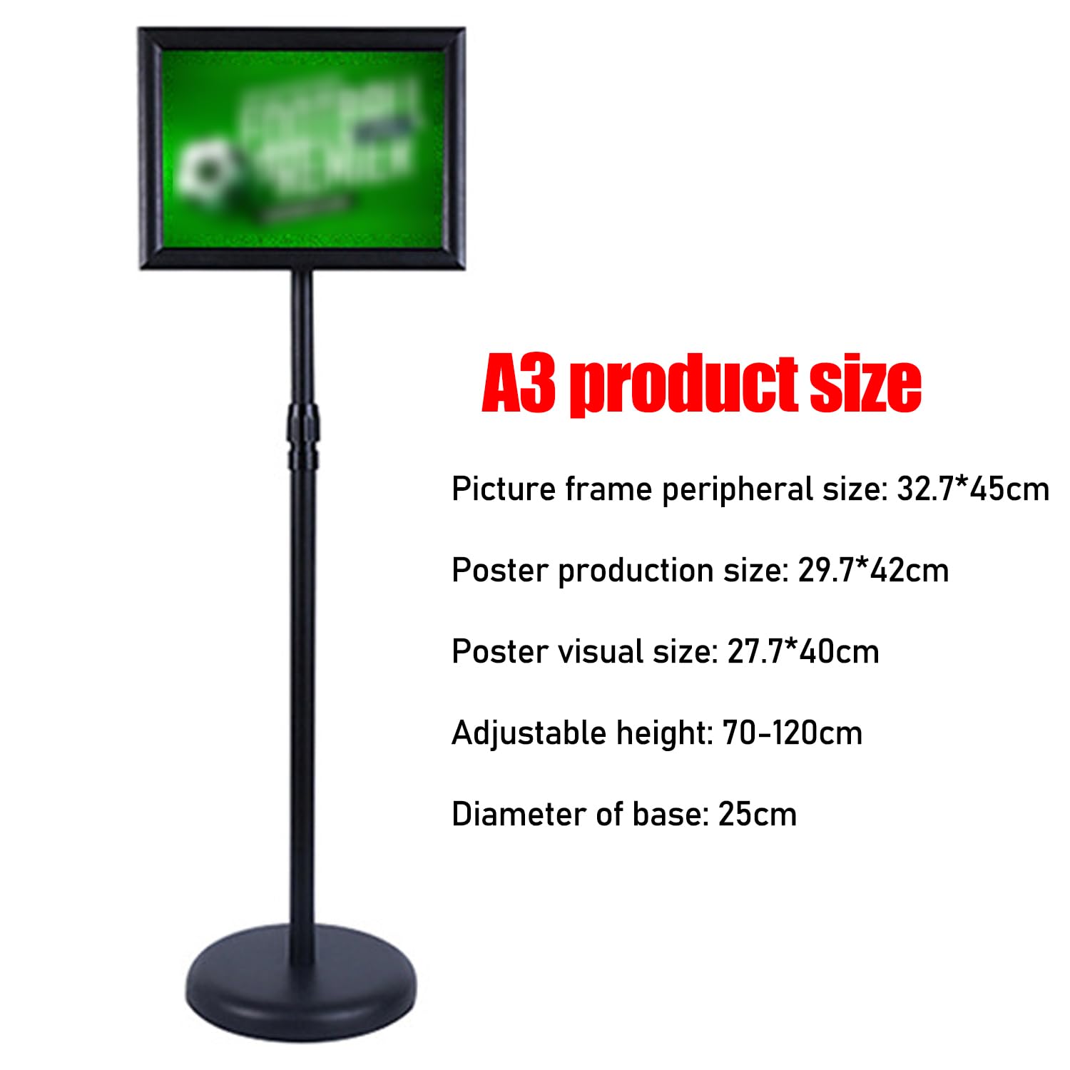 Espositore da Terra per Menu, Porta Cartelli A2/A3/A4 con Altezza E Inclinazione Regolabili, Espositore per Poster, per attività Commerciali Legate al Matrimonio