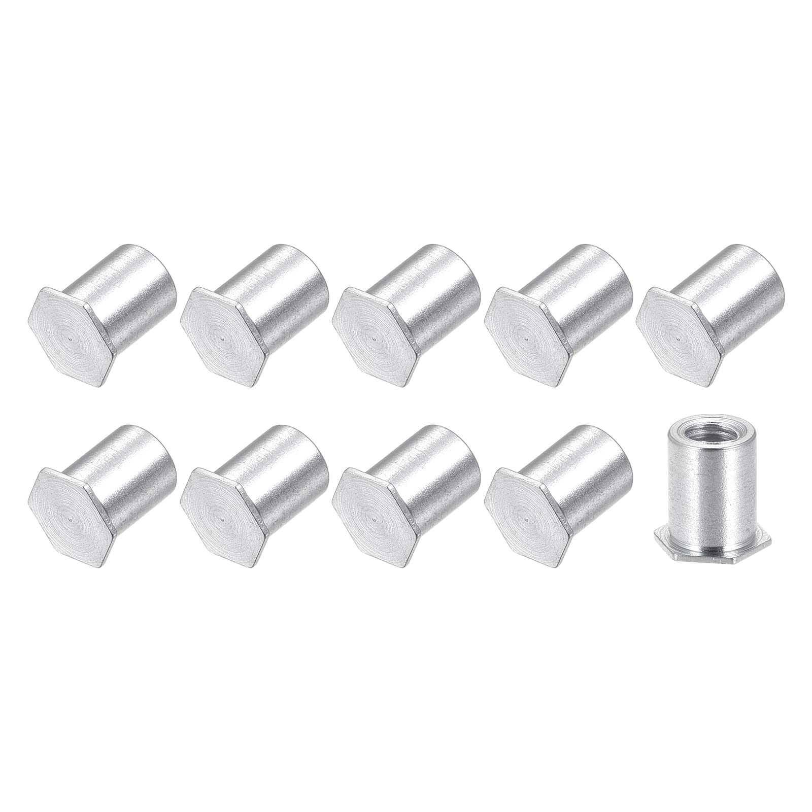 METALLIXITY Self Clinching Nuts (M4) 100Pcs, Carbon Steel Hex Head Standoff Threaded Insert Nuts - for Furniture Mechanical Fasteners, Silver Tone-image-33