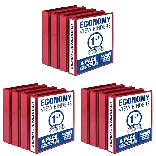 Vista 23 de Samsill (MP48513) - Carpeta de 3 anillos redondos de 1/2 pulgada, fabricada en los EE. UU., con cubierta transparente personalizable para insertos