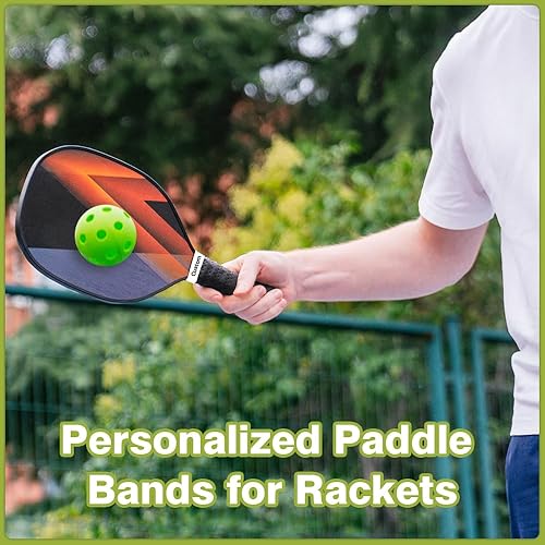 Miniatura 6 de Bandas de nombre personalizadas para paletas  Paleta de silicona personalizada con tu texto  Regalo único para los amantes del pickleball
