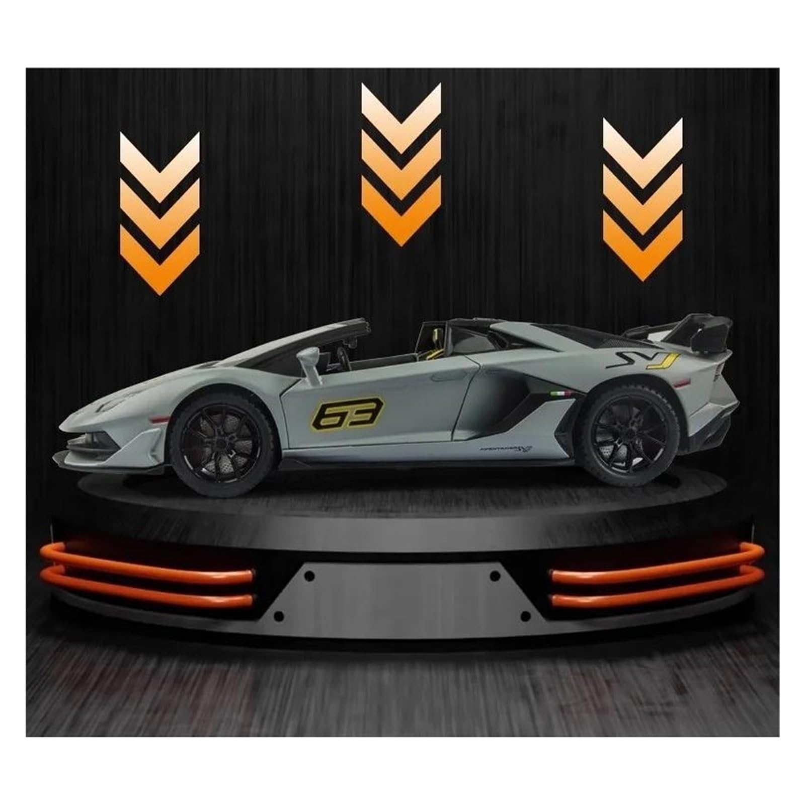Dekoratives Automodell 1:24 for Aventador SVJ63 Sportwagen Modell Druckguss Legierung Auto Modell Dekorative Ornamente Party Geschenk zur Dekoration(Black)