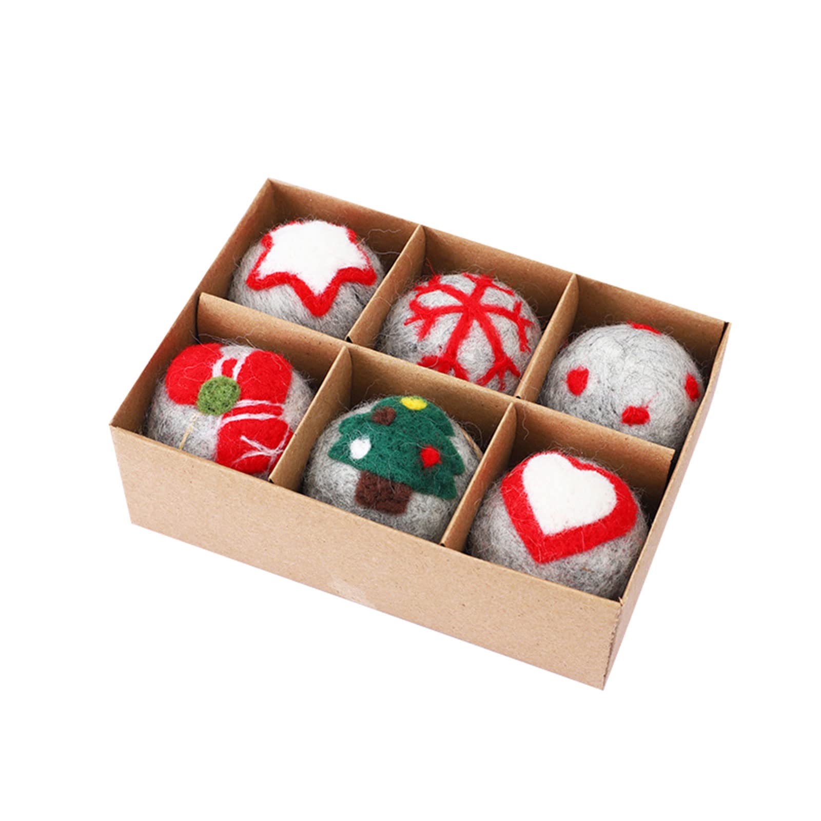 Buxuaaaa 6pcs Felt Christmas Ball Pendant Christmas Tree Decor Supplies Household for Wedding Birthday Party Background Decor Pendant Ornament