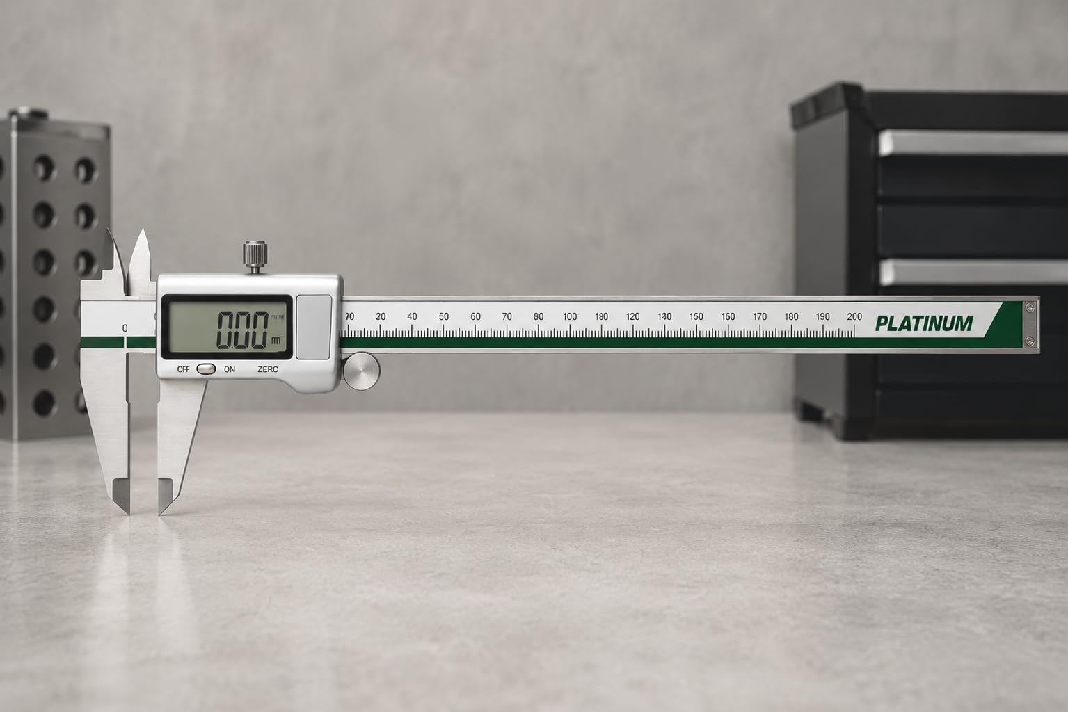 platinium digital vernier calipers with large LCD screen electronic vernier caliper thickness measuring Tool 0-8 in/0-200 mm auto off featured. (PLATINUM 200MM)-image-18