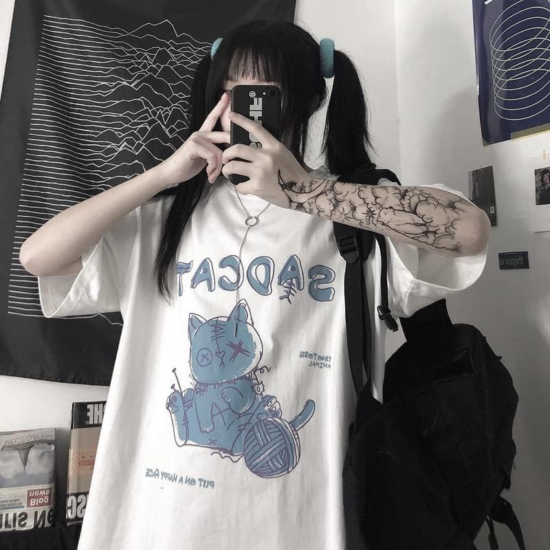 Harajuku Style Woman T-Shirt ins Style Cute Cartoon top Loose Short-Sleeved T-Shirt Kawaii Clothes - Image 3