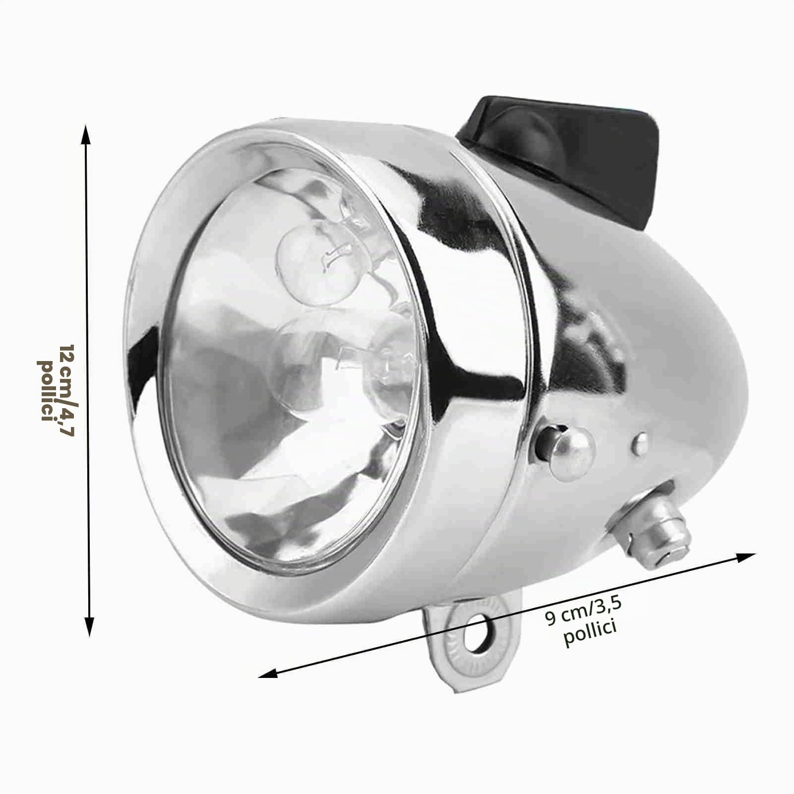 Kit Fanale Posteriore Dynamo per Bicicletta, Generatore a Frizione 12 V / 6 W, Alta Luminosità, Impermeabile, Adatto BMX, E-Bike, Mountain Bike e Modelli Vintage