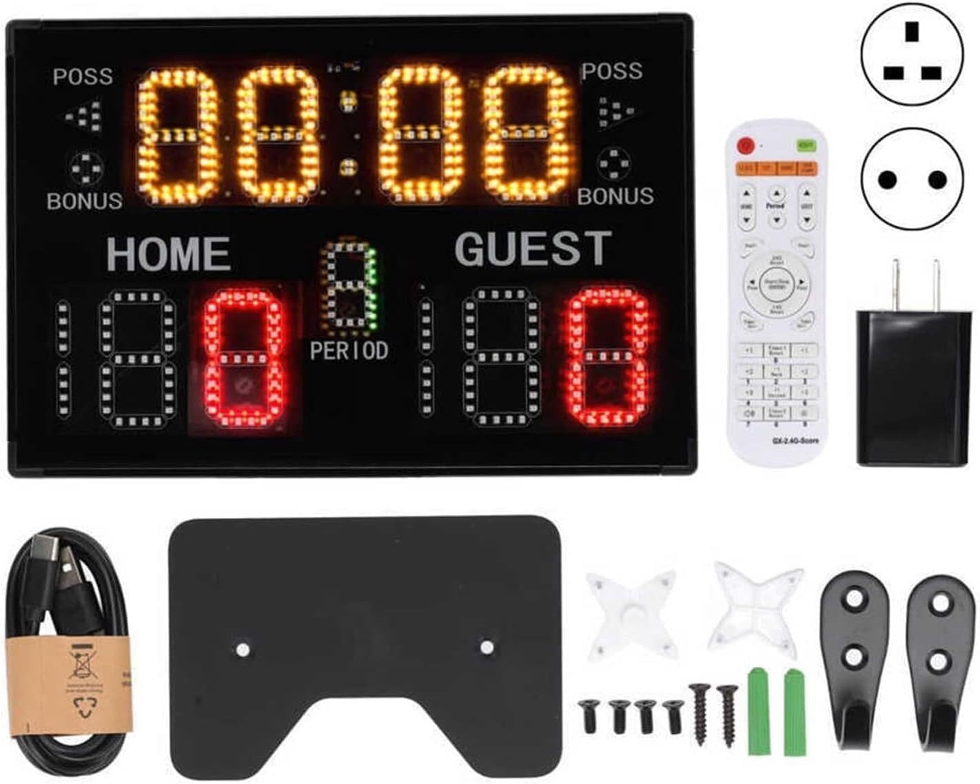 TIST Electronic Scoreboard, Electronic Basketball Scoreboard, Scoring Clock Scorer, Suitable for Indoor Basketball Games