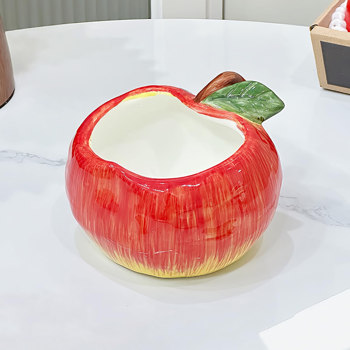 Sizikato Cute Apple Shape Porcelain Paper Clip Holder