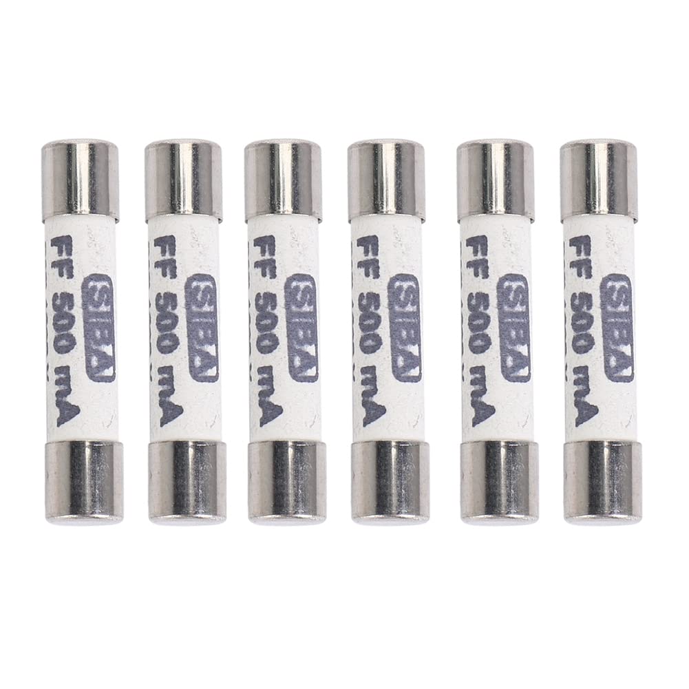 6X 1000V 500MA 6.3 x 32mm White Ceramic Fuse for Multimeter