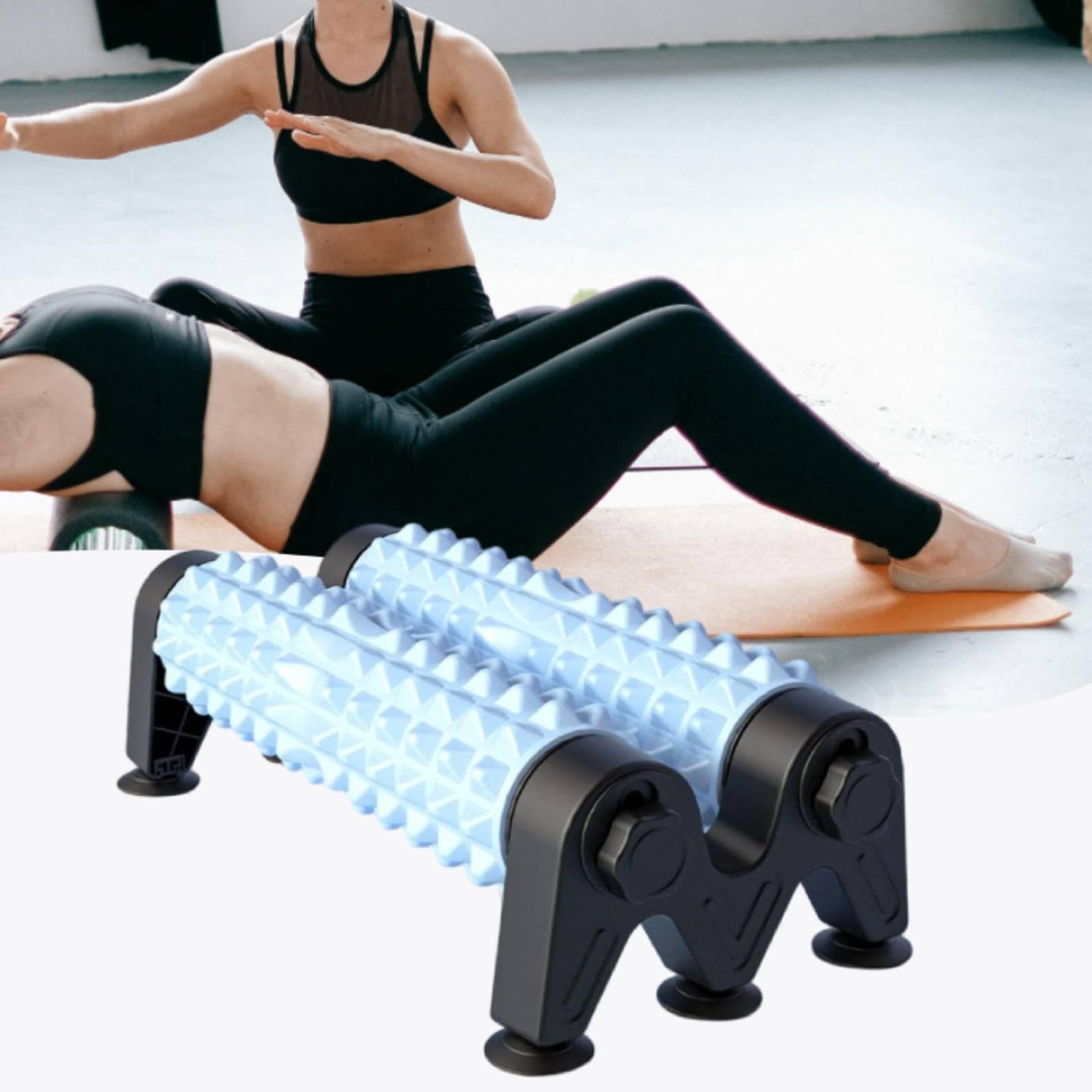 Rullo Massaggio con Base Ventosa Colonna Schiuma Robusta Rullo Massaggio Attrezzo Eva Strumento Supporto Muscoli Dorso Gambe Adatto per Allenamen