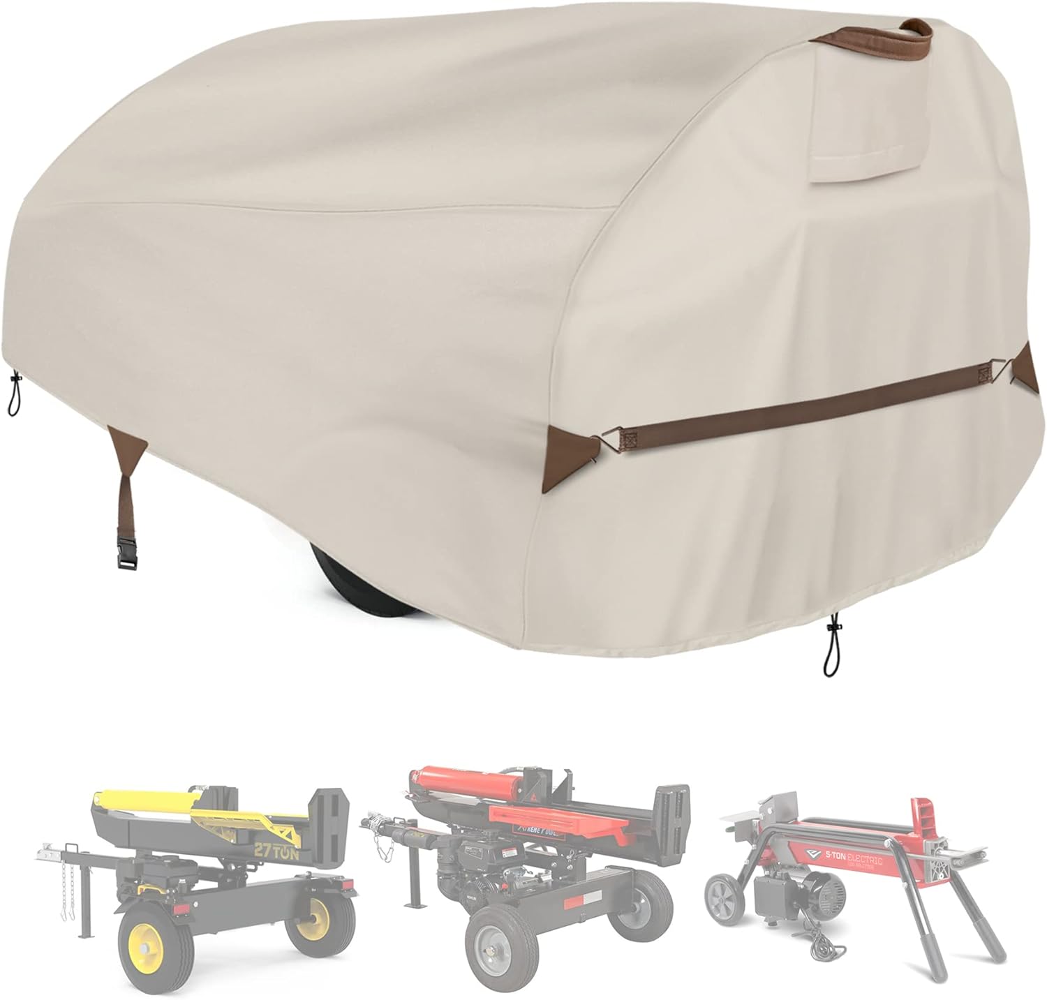 Upgraded Log Splitter Cover Waterproof Outdoor All Weather - Thicker and Tear Proof Wood Splitter Cover Against Dust Rain Uv - Compatible with 15-40-ton Log Splitters