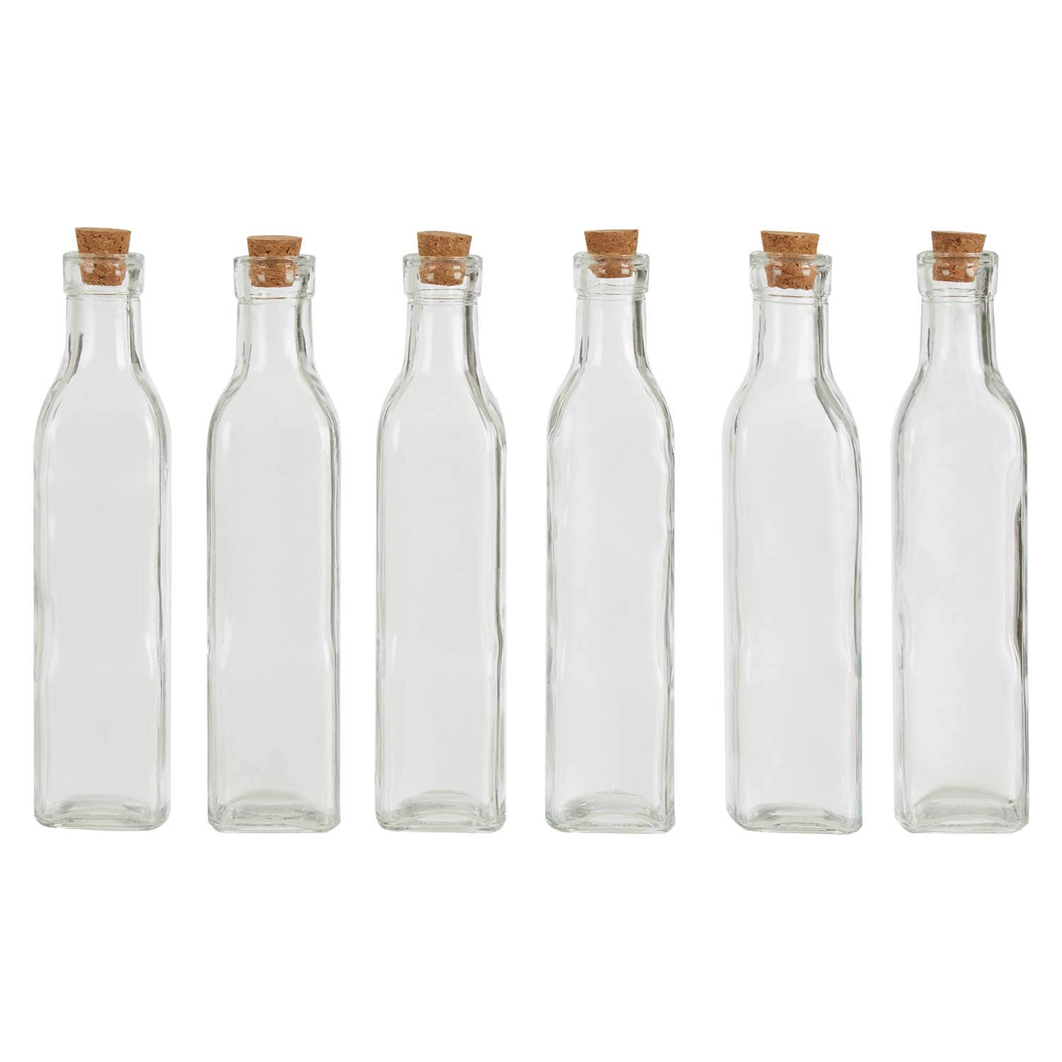 Premier Clear Maison By 6X Tromso 250Ml Tall Glass Bottles Cork Lid