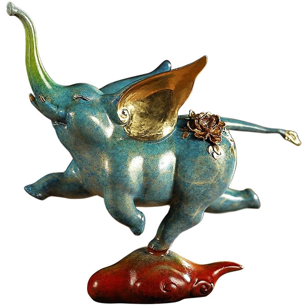 CHICKEN Bronze Living Room Ornaments Home Bronze Elephant Desktop Ornaments Living Room Handmade Statue Decoration Crafts Office Display Cabinet Ornaments to Attract Wealth