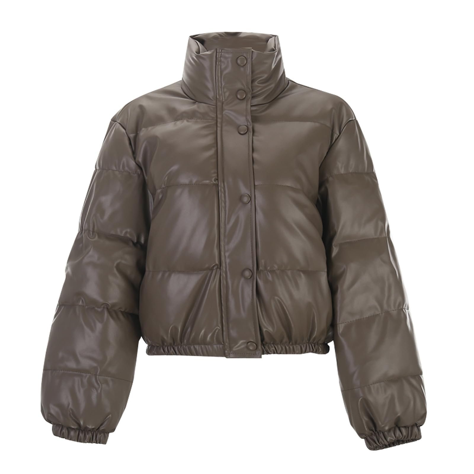 Chaqueta Mujer Abrigo Entretiempo Invierno Cazadora Plumiferos，Chaqueta corta acolchada cuello mujer abrigo invierno ropa exterior informal ligera térmica