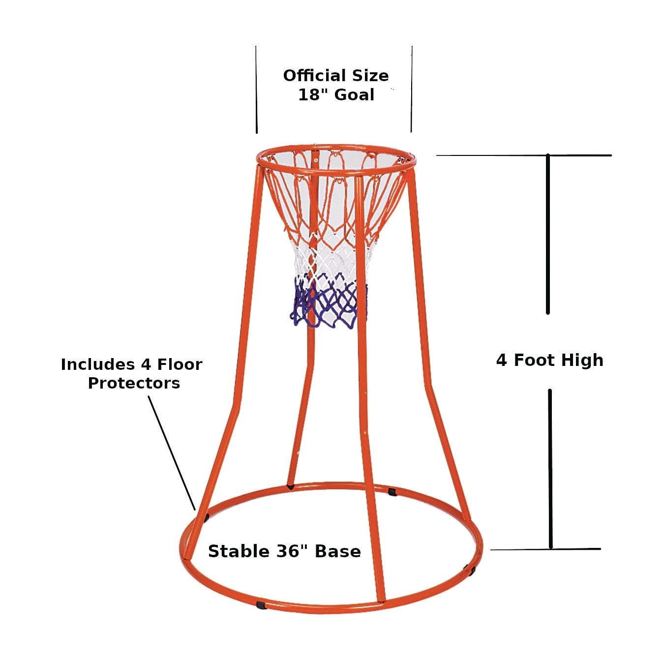 S&S Worldwide Mini Basketball Goal. 4' High Steel System with Official Sized 18" Diameter Goal with Red, White & Blue Net. Great for Kids, Seated Players and Scooter Basketball.