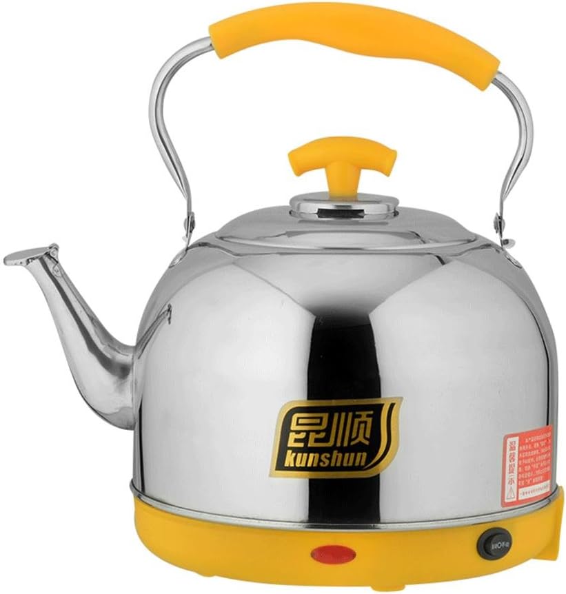 TPXG High capacity Beep electric kettle Automatic power-off Elevated pot Long mouth Thickening stainless steel automatic electric kettle, Yellow, 8L
