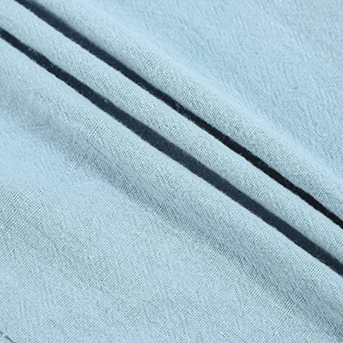Image of Womens Cotton Linen Capri Pants Casual Elastic Printed Ankle Pants | Cotton Linen Capri Pants for Women 2025 Casual Printed Cropped Palazzo Pants Elastic Waist Lounge Baggy Trousers