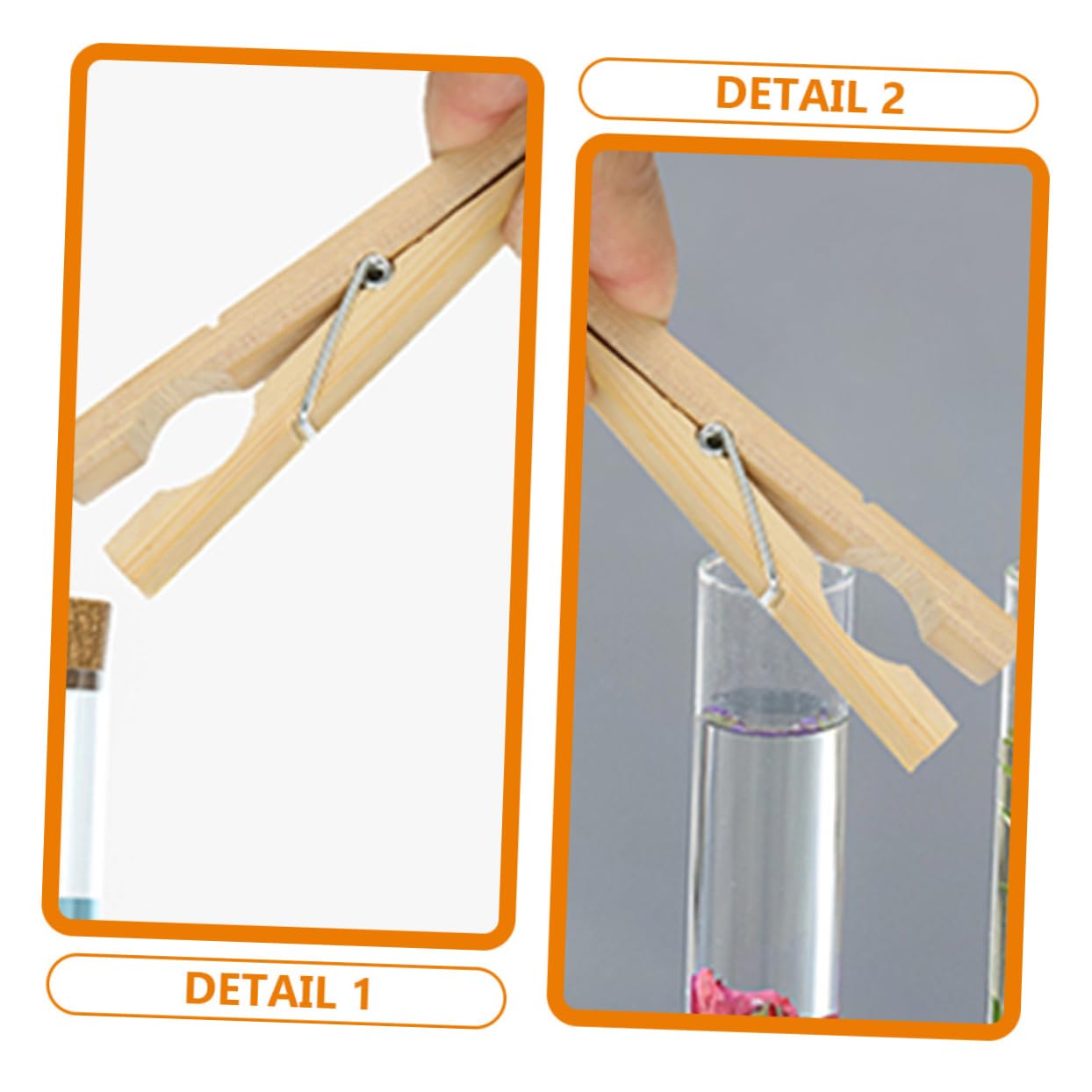 8 Piezas Clip De Tubo De Experimento Clips De Fijación De Tubos De Ensayo Clips De Tubo De Ensayo Abrazadera De Tubo De Laboratorio Acortar Alumno Bambú De Madera