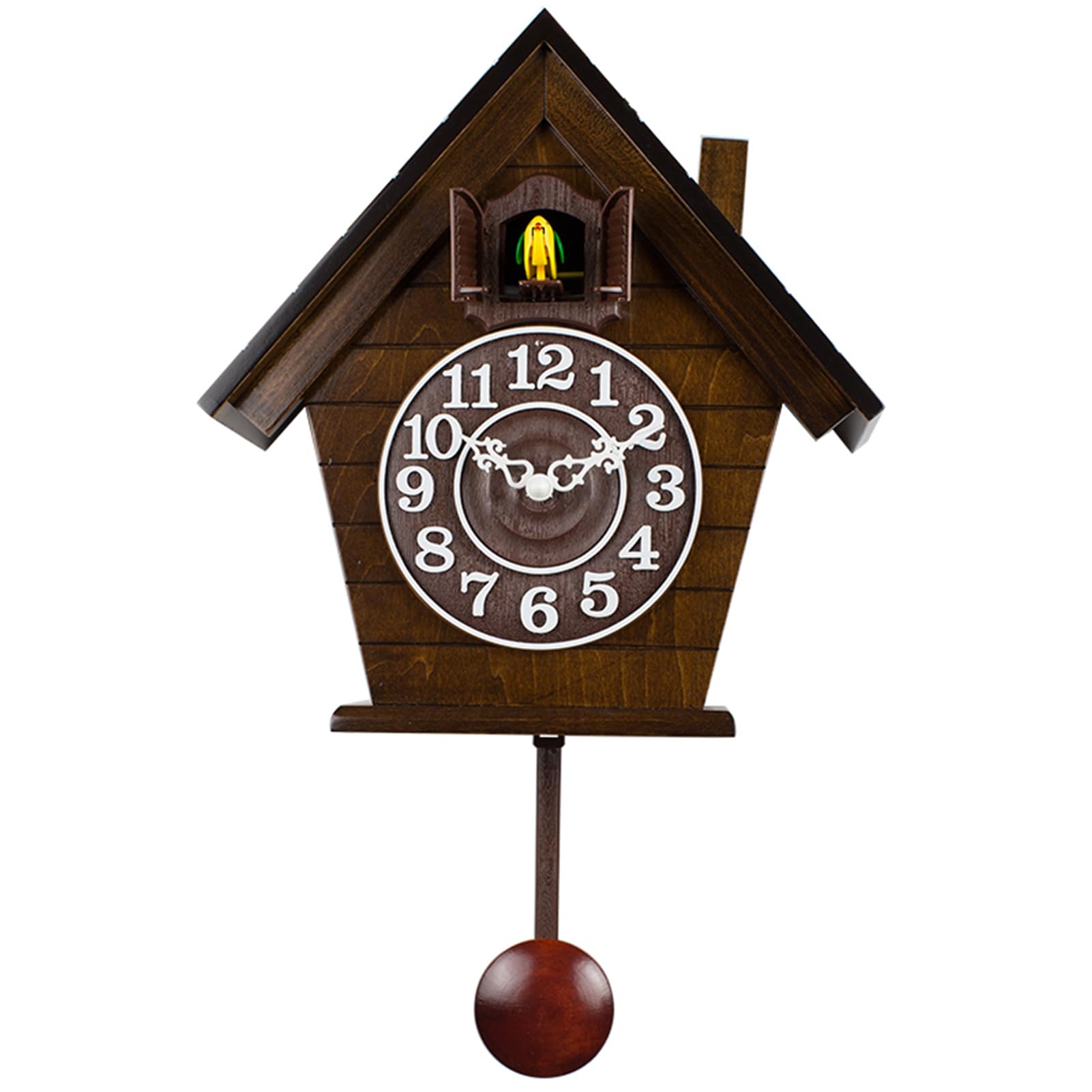 MYUYEE Cuckoo Clock with Cuckoo Bird, for Living Room, Home ation Pendulum Clock,D (B)