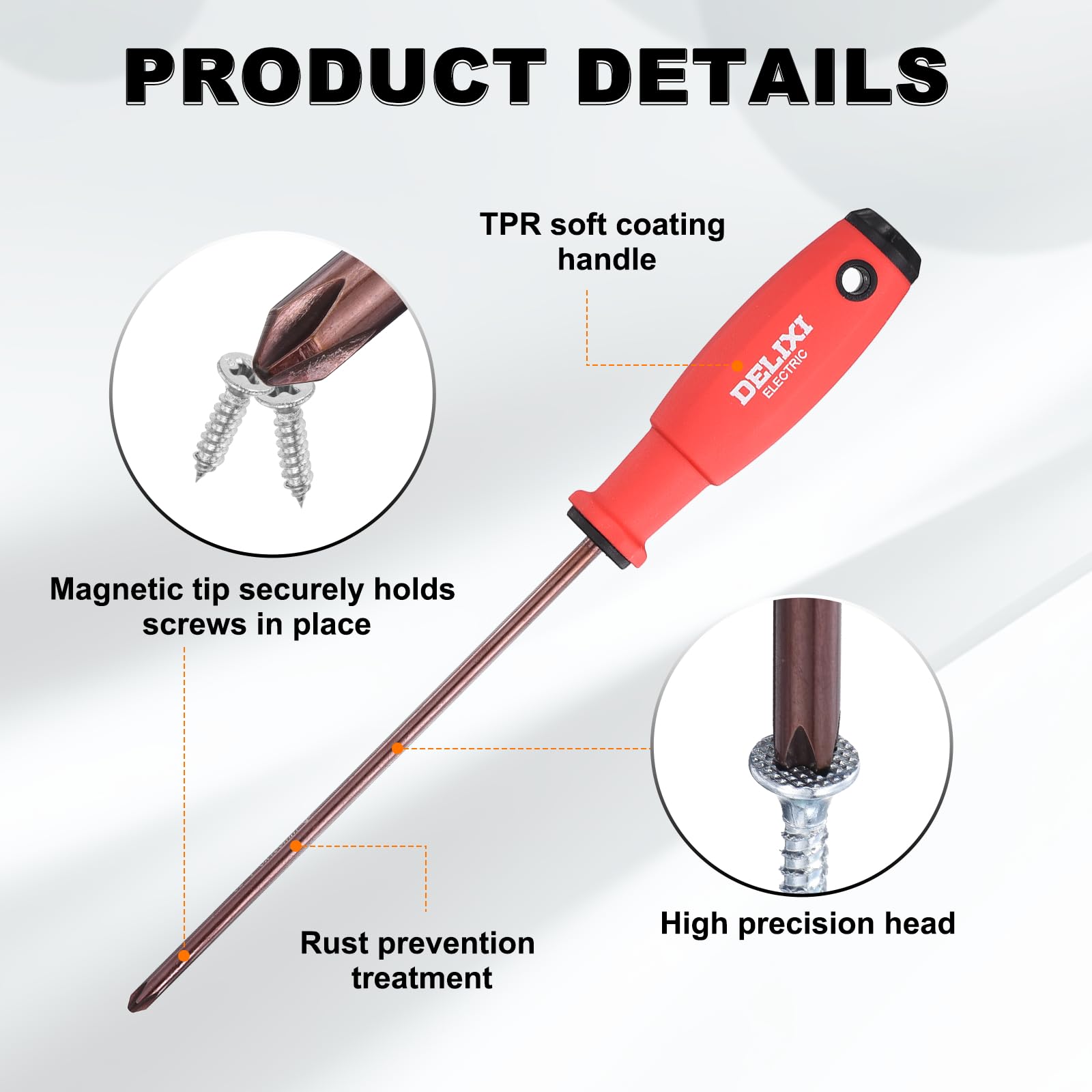 QUARKZMAN 8 Pezzi PH0+PH1+PH2+PH2+SL3+SL5+SL6+SL6 Cacciavite A Croce S2 Acciaio Magnetico Cacciaviti Di Precisione Industriali Cacciaviti Per Elettricista Per Serraggio