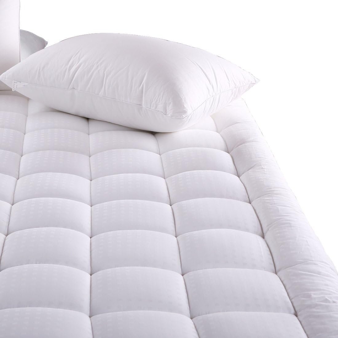 F Size Fitted Quilted Mattress Pad Topper by Merous