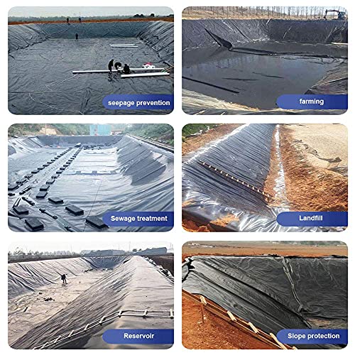 Geyao Vijvervoering vijverfolie, HDPE versterkte voering, 1 x 2 m, 2 x 2 m, 2,5 x 2,5 m, 2,5 x 3 m, 3 x 5 m, 4 x 7 m, 6 x 9 m, 6 x 12 m, 8 x 11 m, 8 x 12 m, 10 x 15 m (maat 6 ft x 16 ft/2 x 5 m) - Image 8