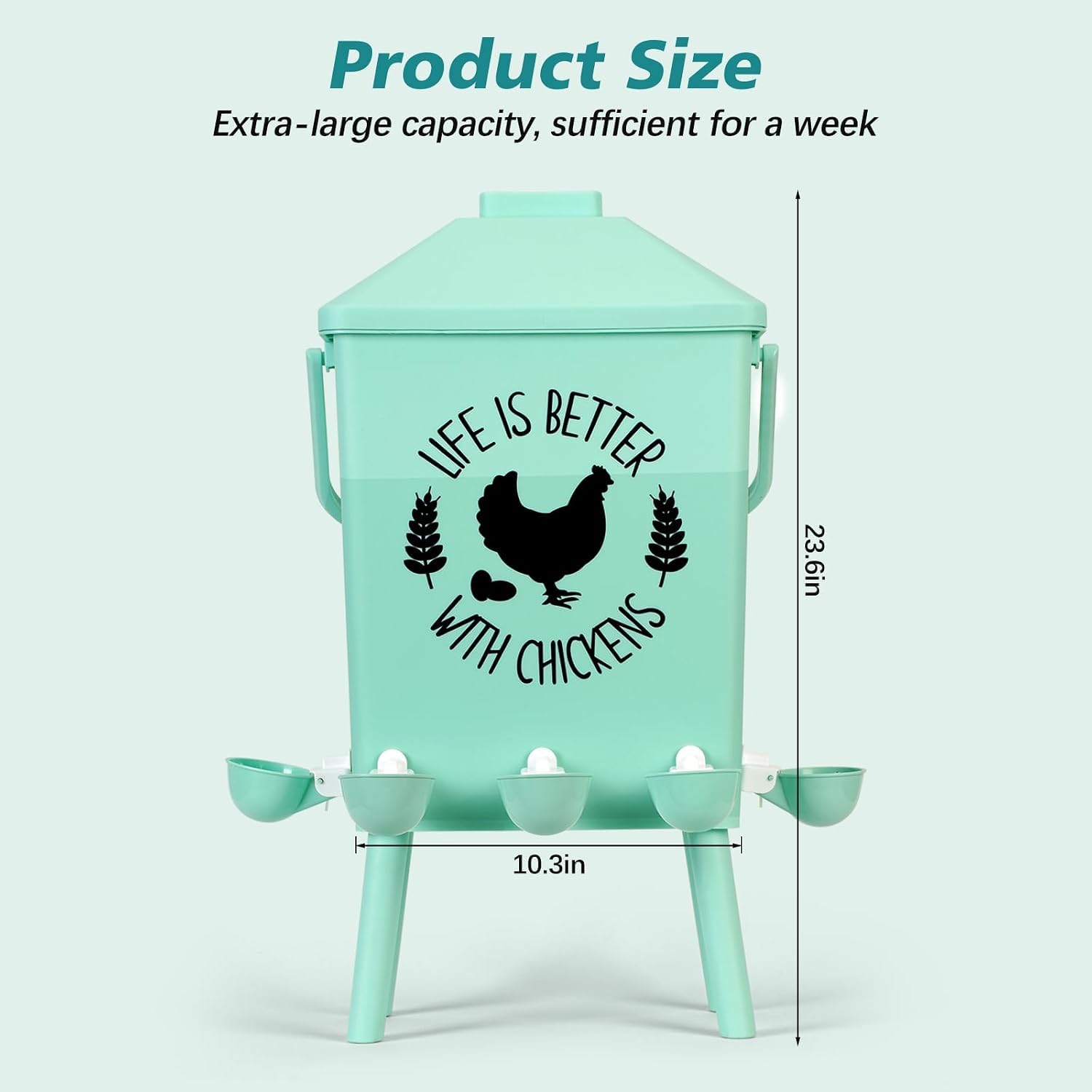 CLUCKY Abbeveratoio automatico d'attaccatura del pollo 4.2Gal, acqua del