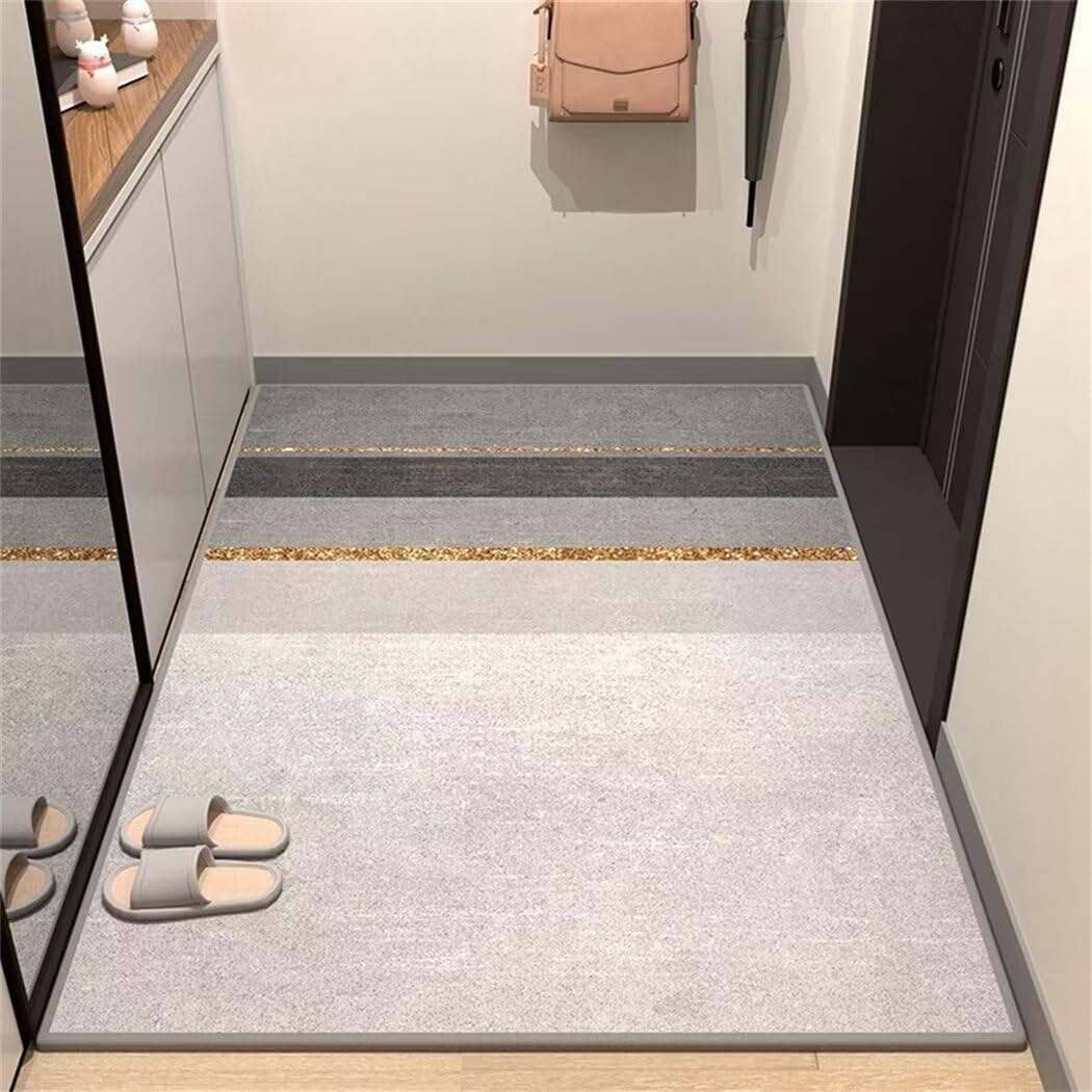 Tapis de balcon extérieur et hall d'entrée gris minimaliste