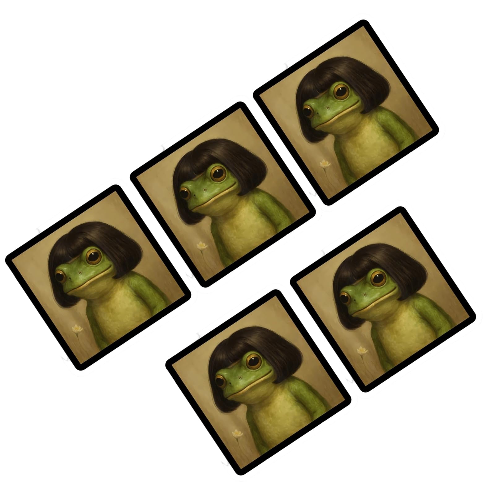 of 5 Humorous Frogs Laptop Expression Stickers Designs Cartoon Decals for Fashion Home Decoration Easy Apply